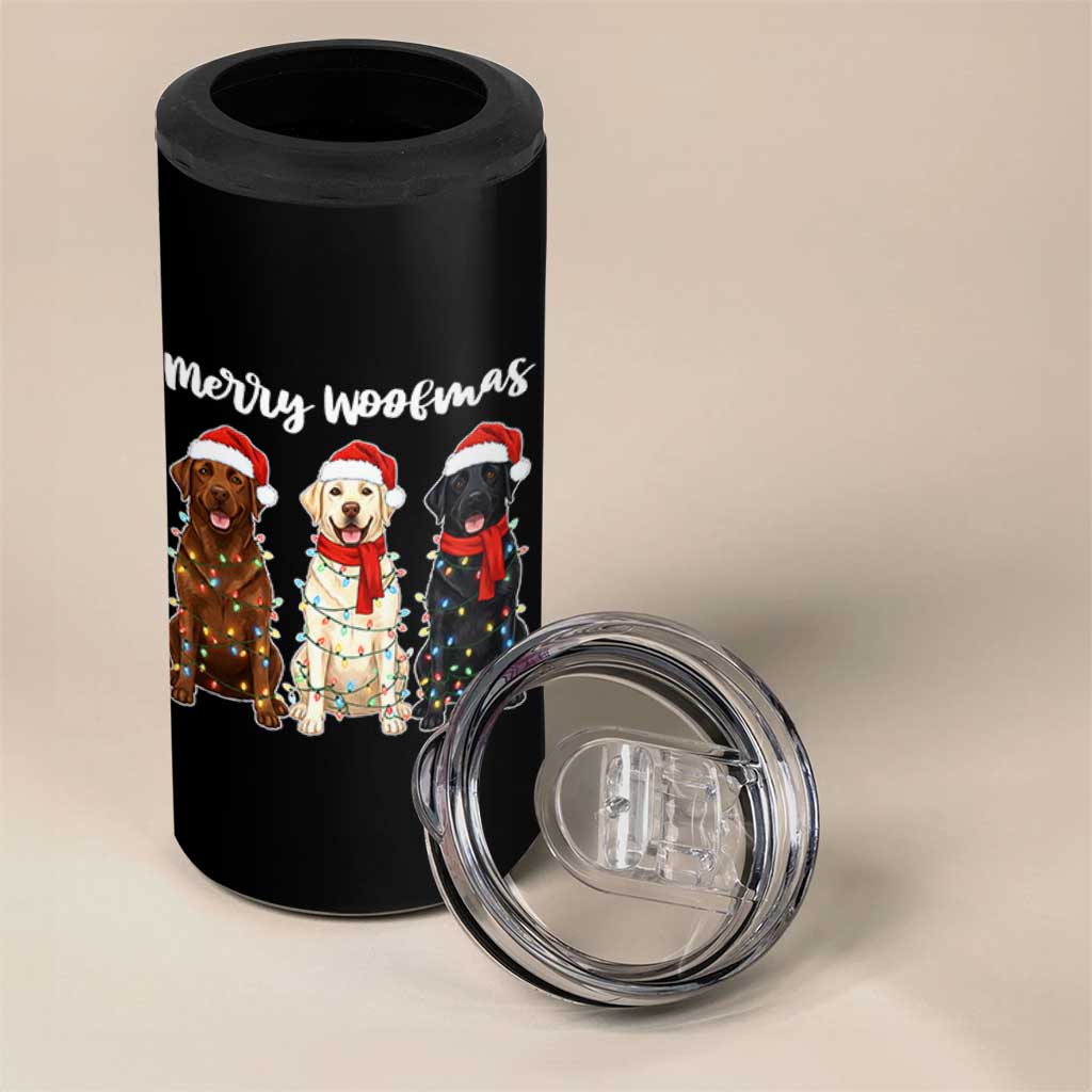 Funny Merry Woofmas 4 in 1 Can Cooler Tumbler Labrador Funny Christmas Dog Lover Gift - Wonder Print Shop