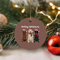 Funny Merry Woofmas Ceramic Ornament Labrador Funny Xmas Dog Lover Gift - Wonder Print Shop