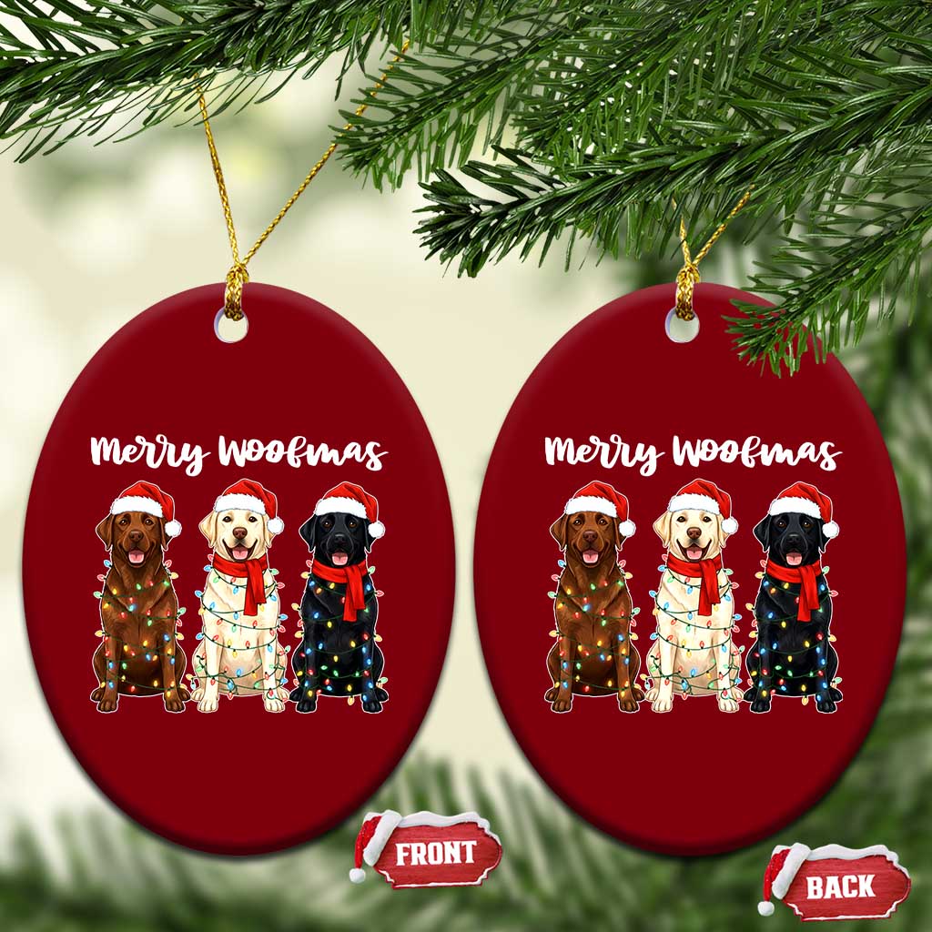 Funny Merry Woofmas Ceramic Ornament Labrador Funny Xmas Dog Lover Gift - Wonder Print Shop