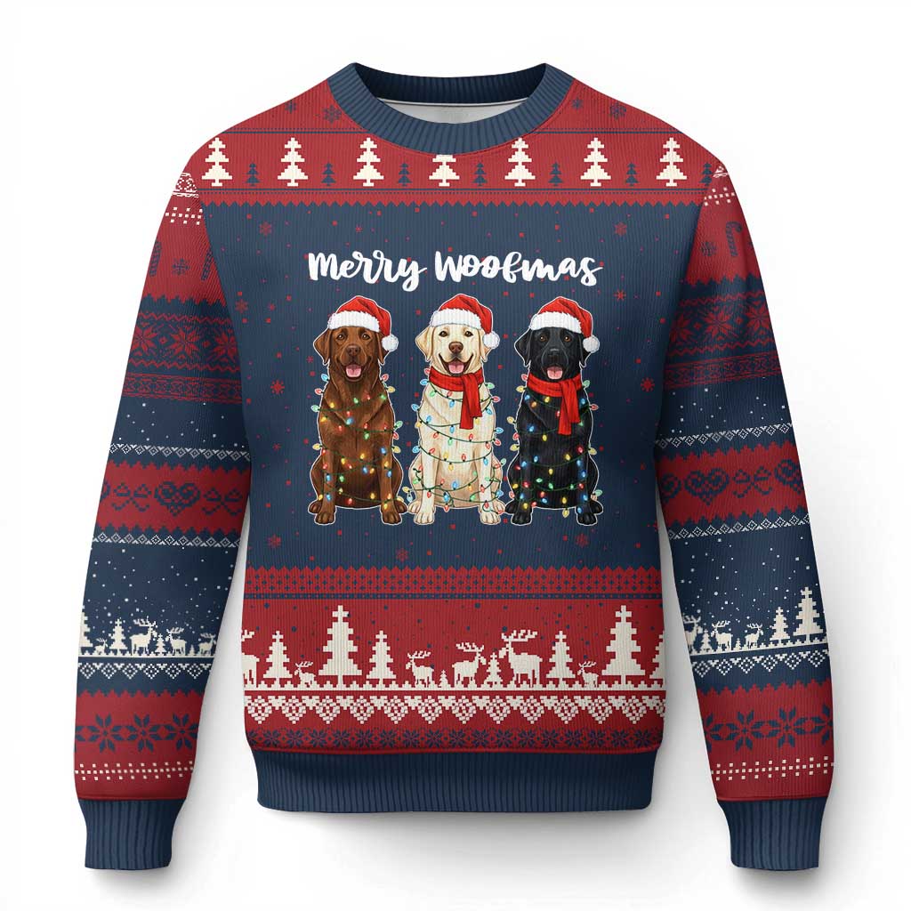 Funny Merry Woofmas Ugly Christmas Sweater Labrador Funny Xmas Dog Lover Gift - Wonder Print Shop