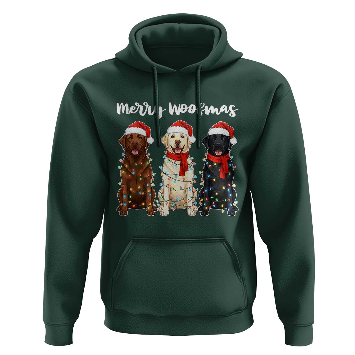 Funny Merry Woofmas Hoodie Labrador Funny Christmas Dog Lover Gift - Wonder Print Shop