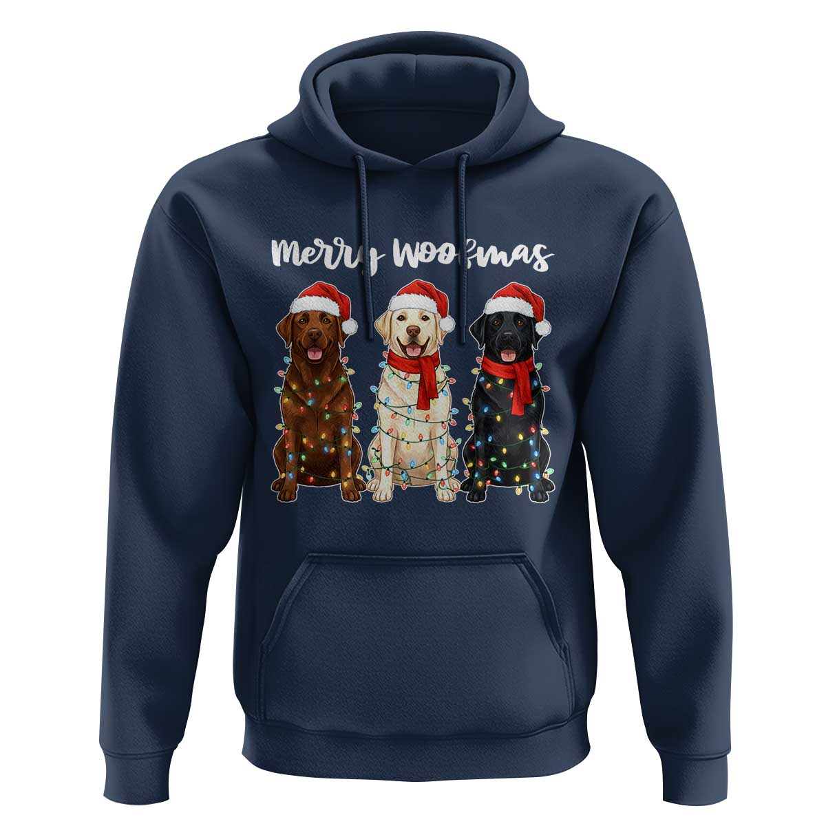 Funny Merry Woofmas Hoodie Labrador Funny Christmas Dog Lover Gift - Wonder Print Shop