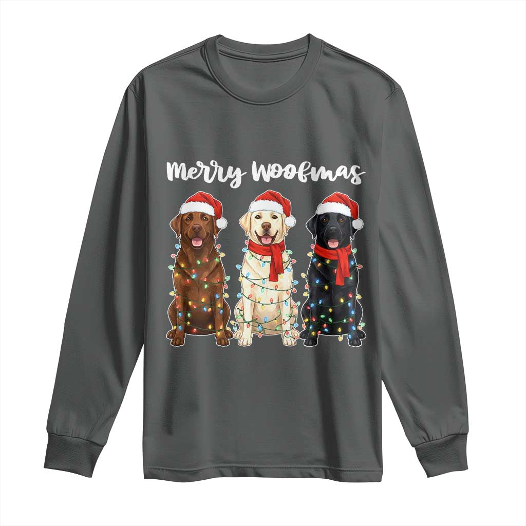 Funny Merry Woofmas Long Sleeve Shirt Labrador Funny Christmas Dog Lover Gift - Wonder Print Shop