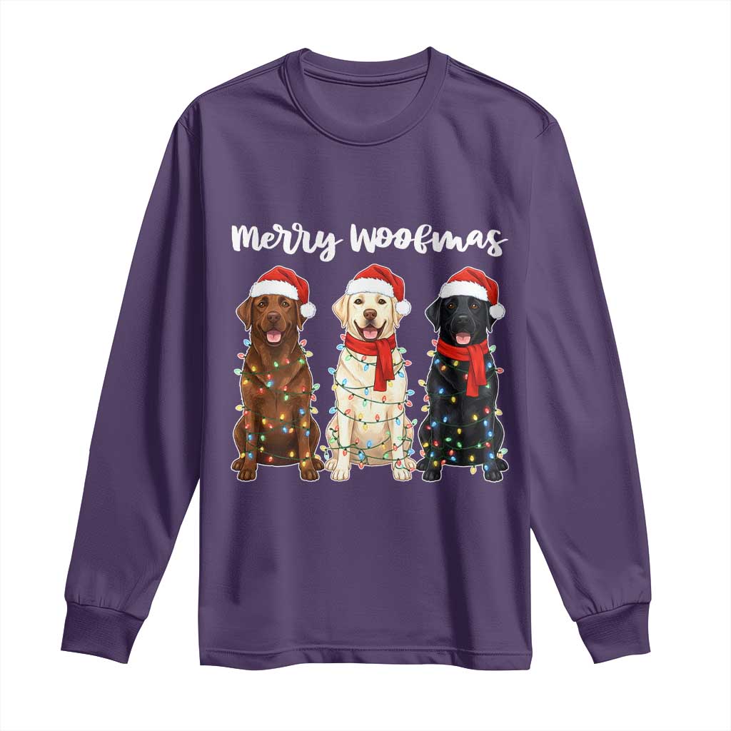 Funny Merry Woofmas Long Sleeve Shirt Labrador Funny Christmas Dog Lover Gift - Wonder Print Shop