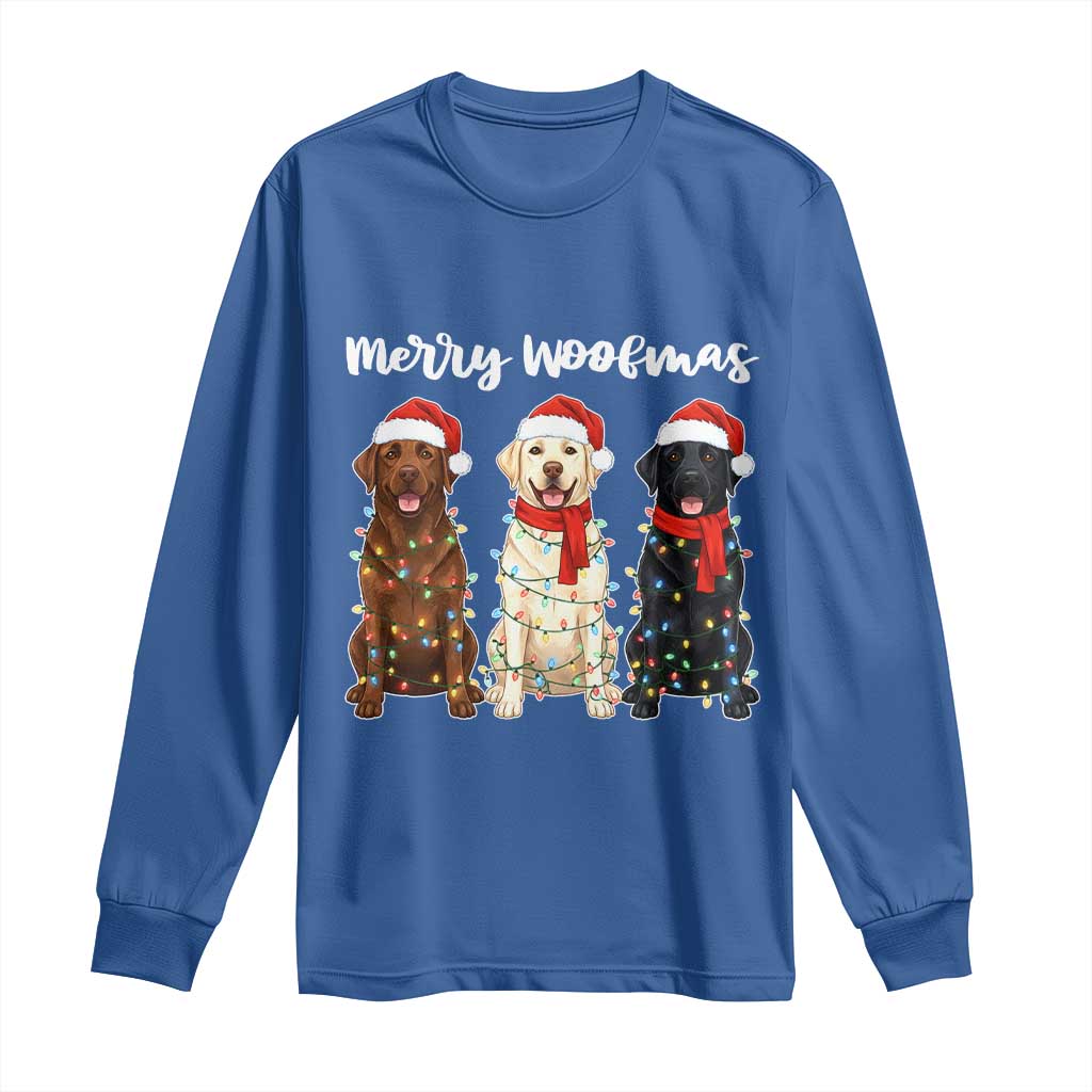 Funny Merry Woofmas Long Sleeve Shirt Labrador Funny Christmas Dog Lover Gift - Wonder Print Shop