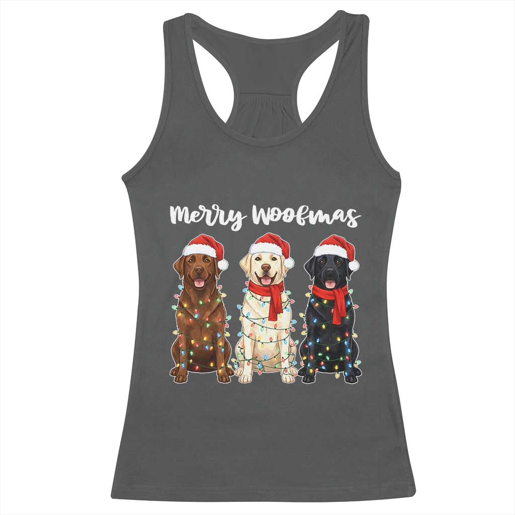 Funny Merry Woofmas Racerback Tank Top Labrador Funny Christmas Dog Lover Gift - Wonder Print Shop