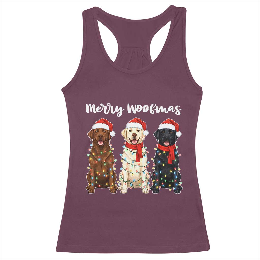 Funny Merry Woofmas Racerback Tank Top Labrador Funny Christmas Dog Lover Gift - Wonder Print Shop