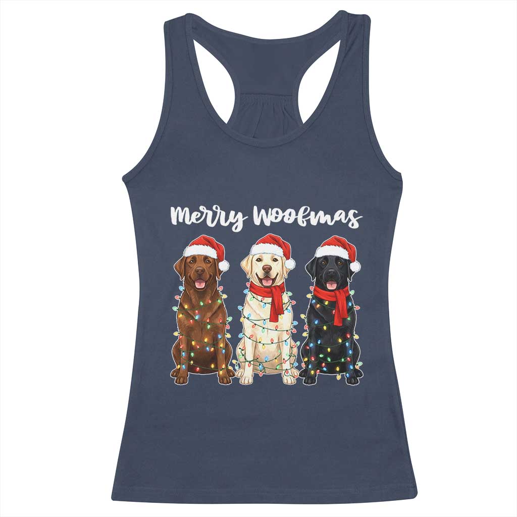 Funny Merry Woofmas Racerback Tank Top Labrador Funny Christmas Dog Lover Gift - Wonder Print Shop