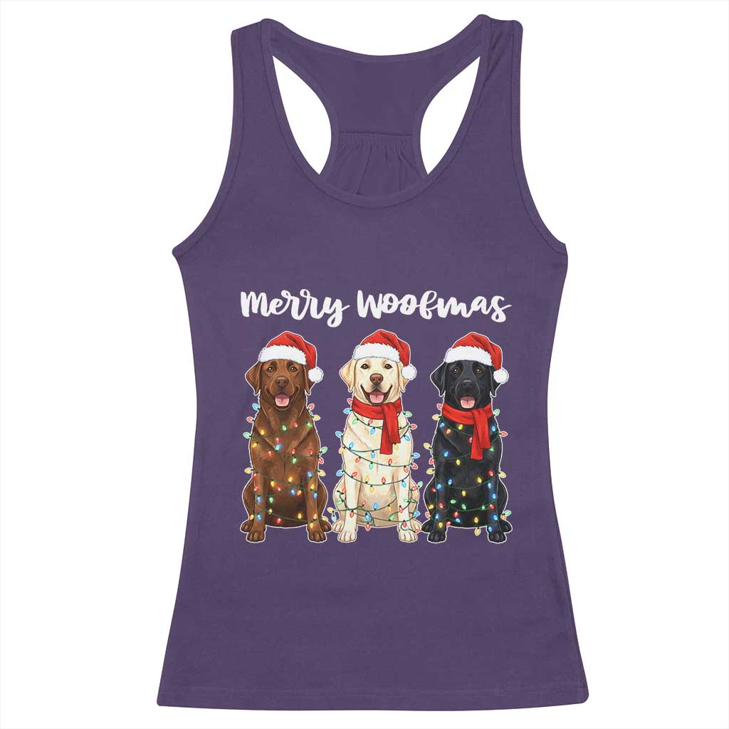 Funny Merry Woofmas Racerback Tank Top Labrador Funny Christmas Dog Lover Gift - Wonder Print Shop