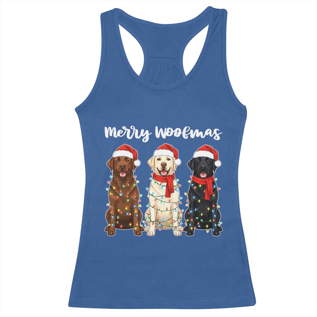 Funny Merry Woofmas Racerback Tank Top Labrador Funny Christmas Dog Lover Gift - Wonder Print Shop