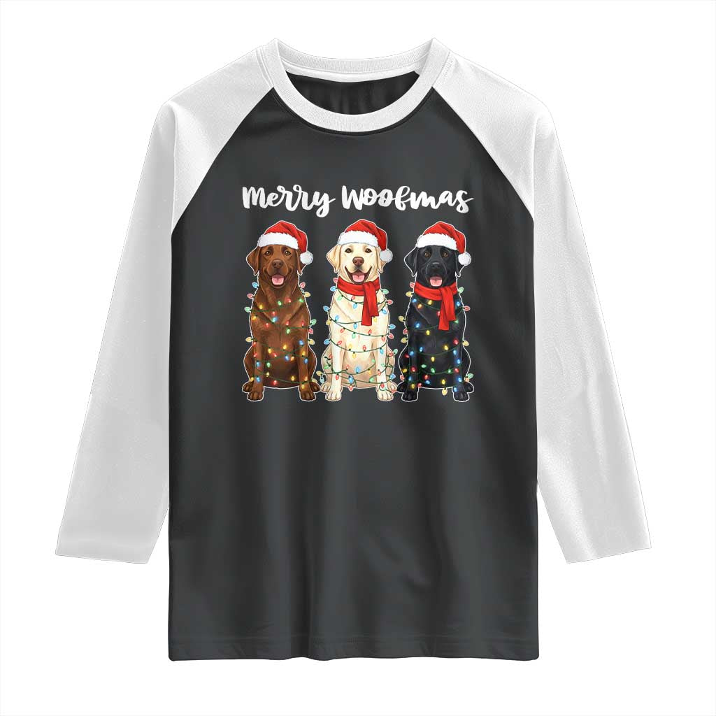 Funny Merry Woofmas Raglan Shirt Labrador Funny Christmas Dog Lover Gift - Wonder Print Shop