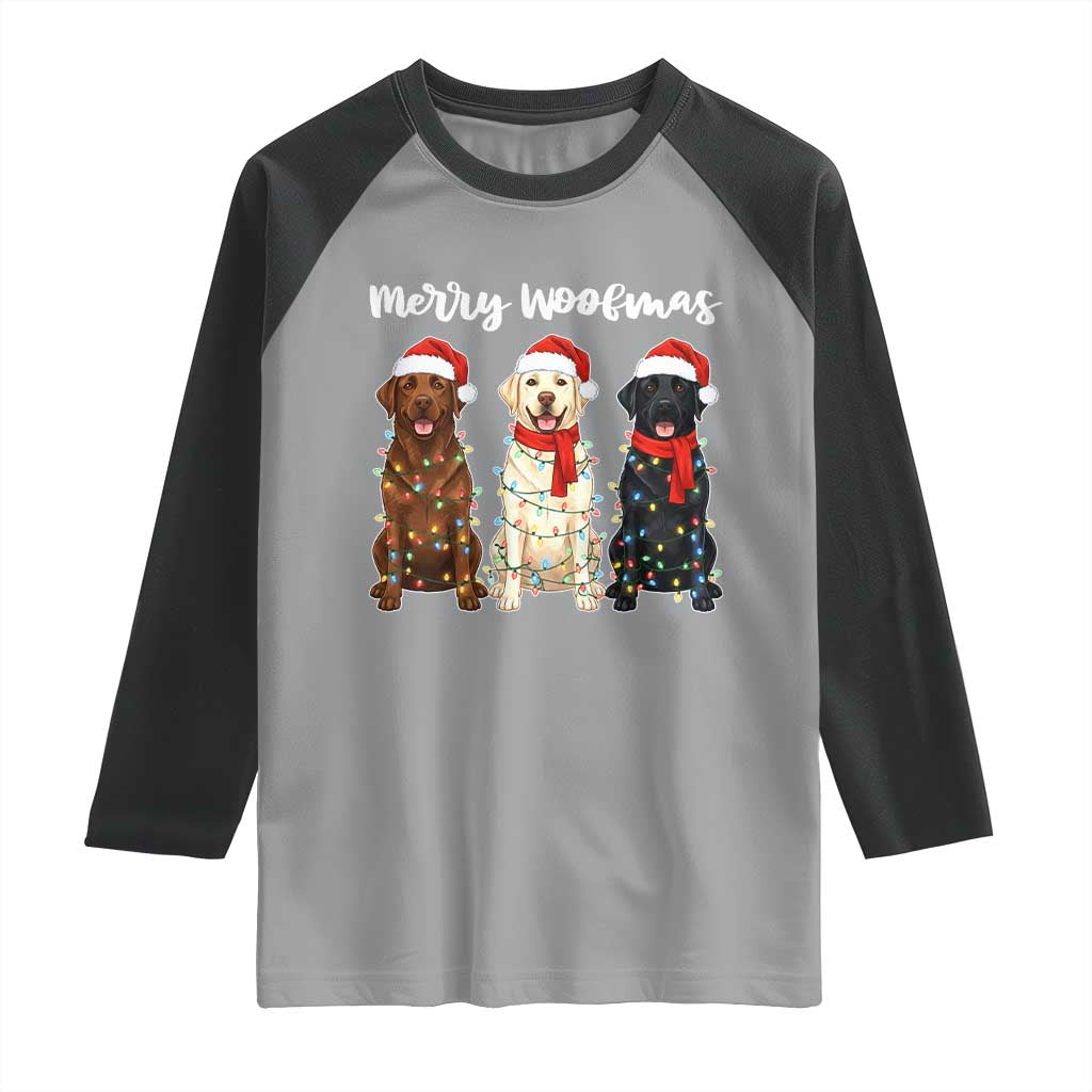 Funny Merry Woofmas Raglan Shirt Labrador Funny Christmas Dog Lover Gift - Wonder Print Shop