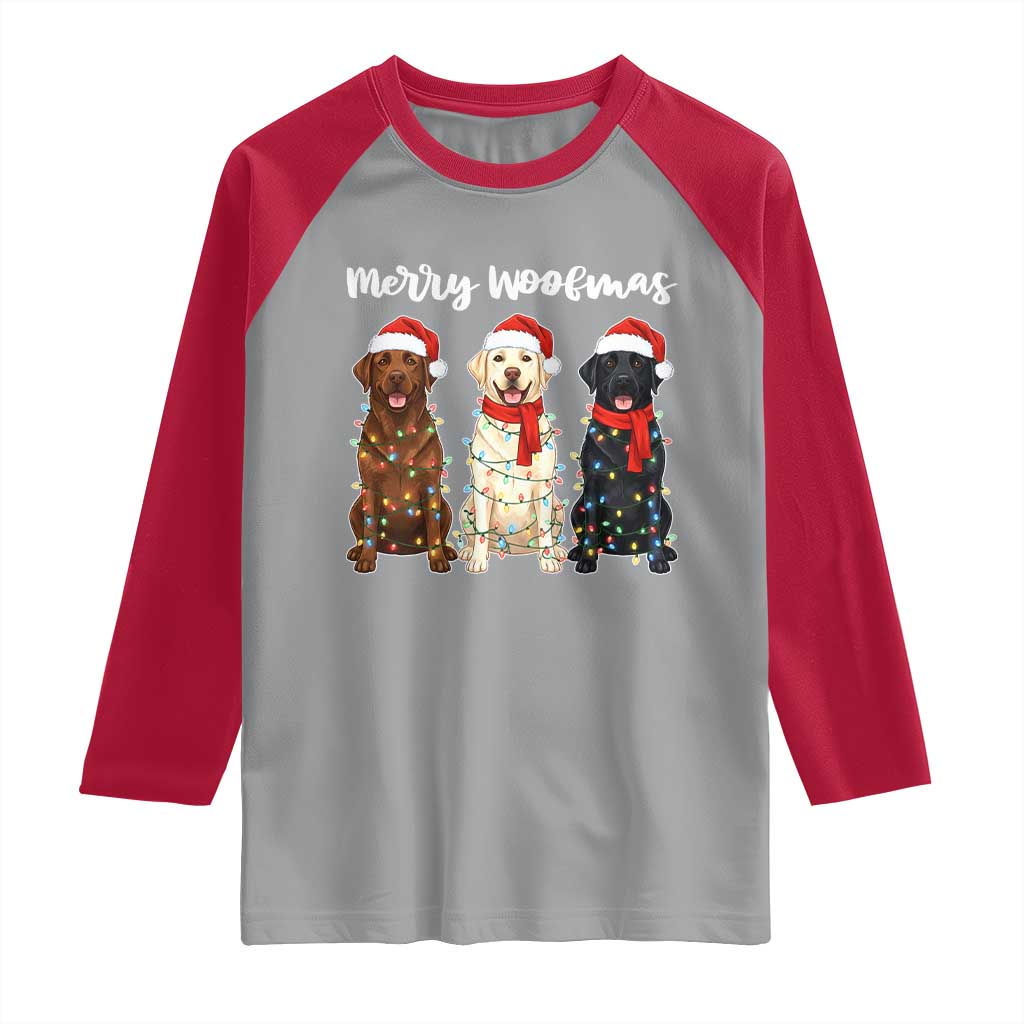 Funny Merry Woofmas Raglan Shirt Labrador Funny Christmas Dog Lover Gift - Wonder Print Shop