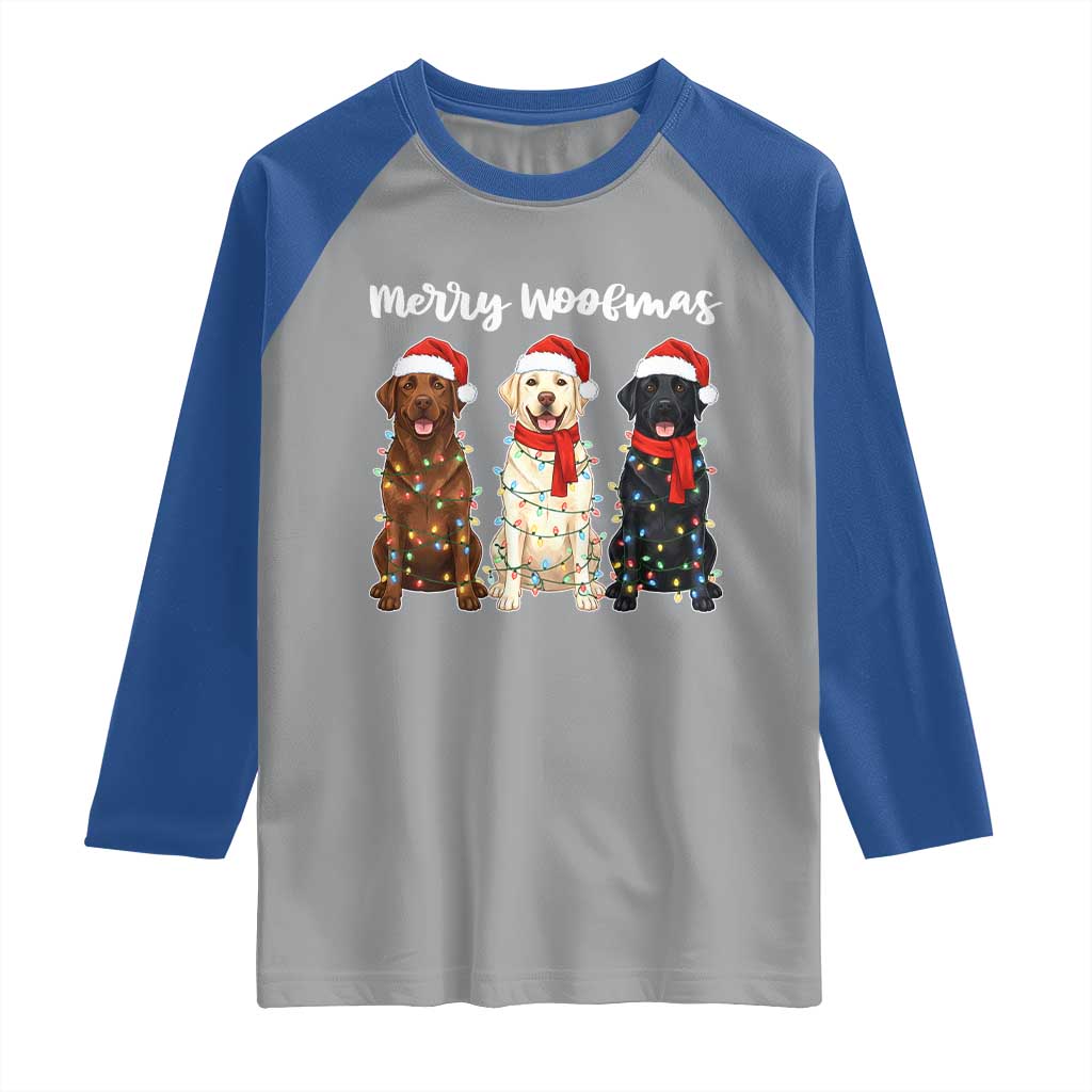 Funny Merry Woofmas Raglan Shirt Labrador Funny Christmas Dog Lover Gift - Wonder Print Shop