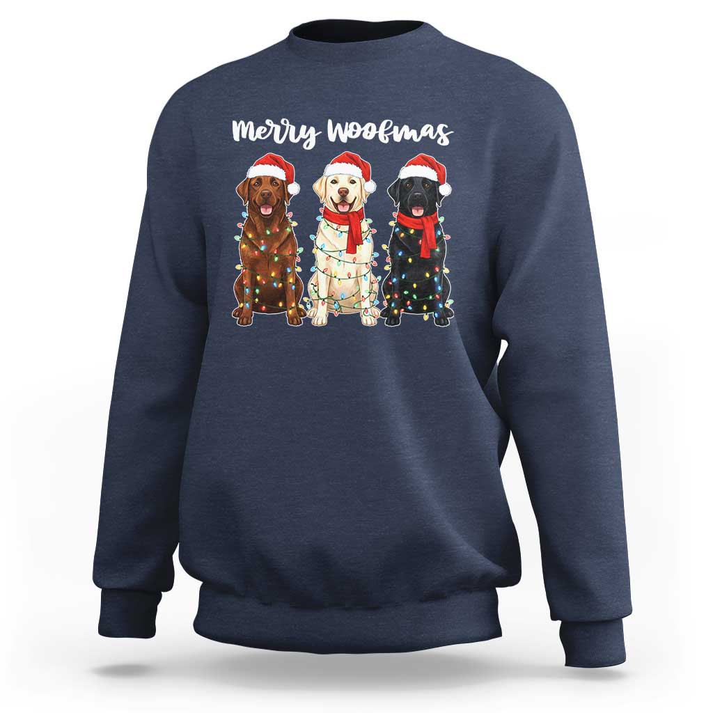 Funny Merry Woofmas Sweatshirt Labrador Funny Christmas Dog Lover Gift - Wonder Print Shop