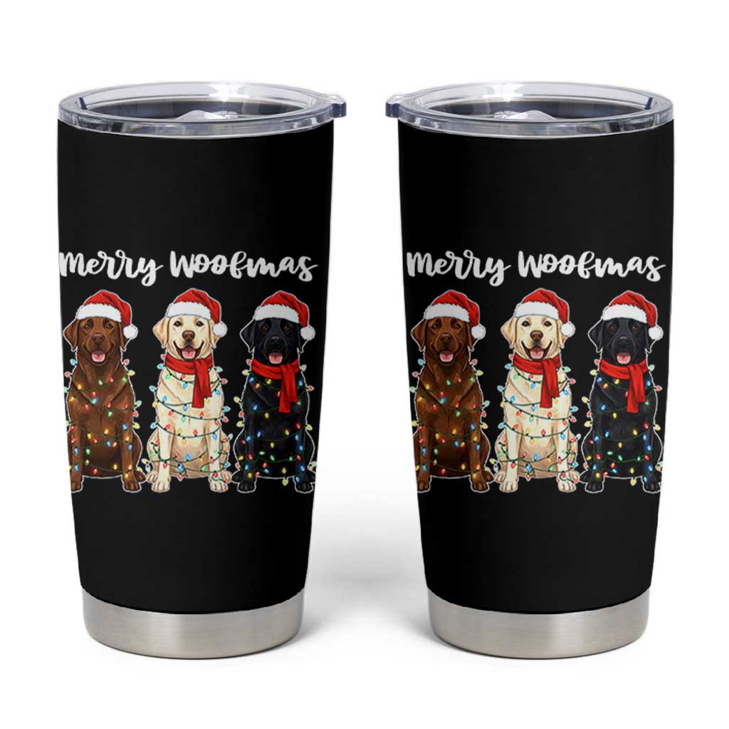 Funny Merry Woofmas Tumbler Cup Labrador Funny Christmas Dog Lover Gift - Wonder Print Shop