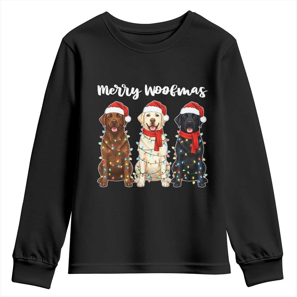 Funny Merry Woofmas Youth Sweatshirt Labrador Funny Christmas Dog Lover Gift - Wonder Print Shop