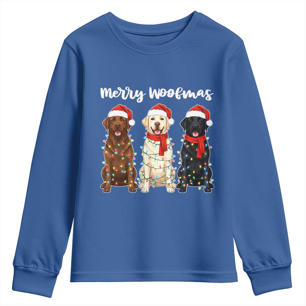 Funny Merry Woofmas Youth Sweatshirt Labrador Funny Christmas Dog Lover Gift - Wonder Print Shop