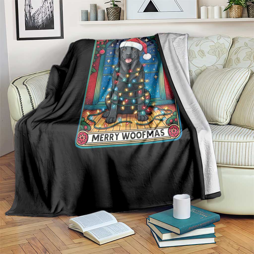 Merry Woofmas Throw Blanket Funny Tarot Card Labrador Retriever Christmas Gift - Wonder Print Shop