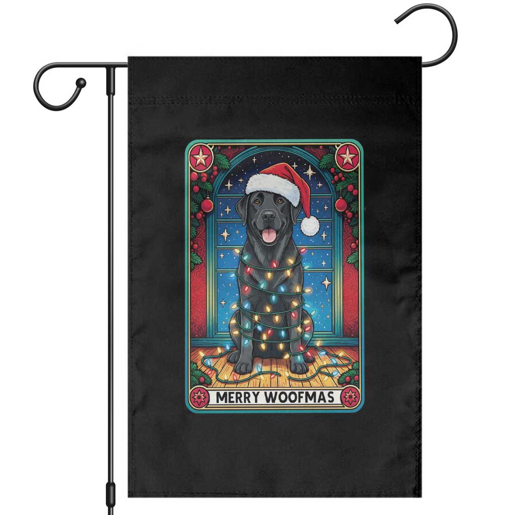 Merry Woofmas Garden Flag Funny Tarot Card Labrador Retriever Christmas Gift - Wonder Print Shop