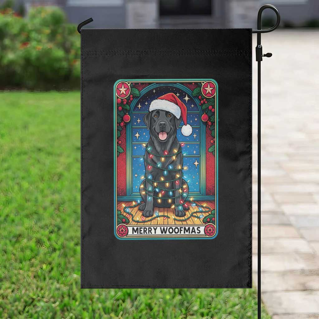 Merry Woofmas Garden Flag Funny Tarot Card Labrador Retriever Christmas Gift - Wonder Print Shop