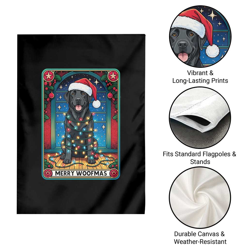 Merry Woofmas Garden Flag Funny Tarot Card Labrador Retriever Christmas Gift - Wonder Print Shop