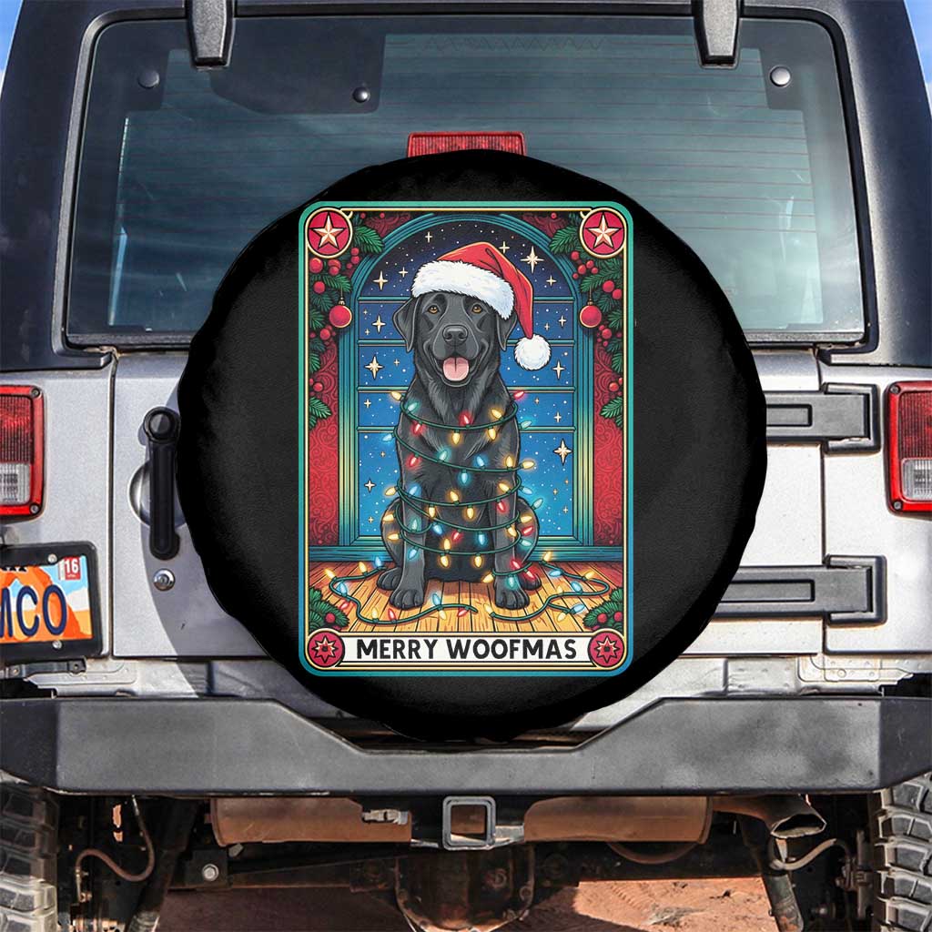 Merry Woofmas Spare Tire Cover Funny Tarot Card Labrador Retriever Christmas Gift - Wonder Print Shop