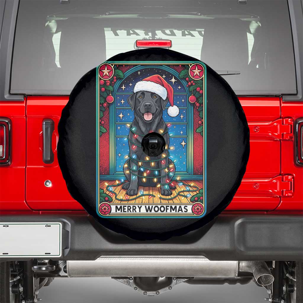 Merry Woofmas Spare Tire Cover Funny Tarot Card Labrador Retriever Christmas Gift - Wonder Print Shop