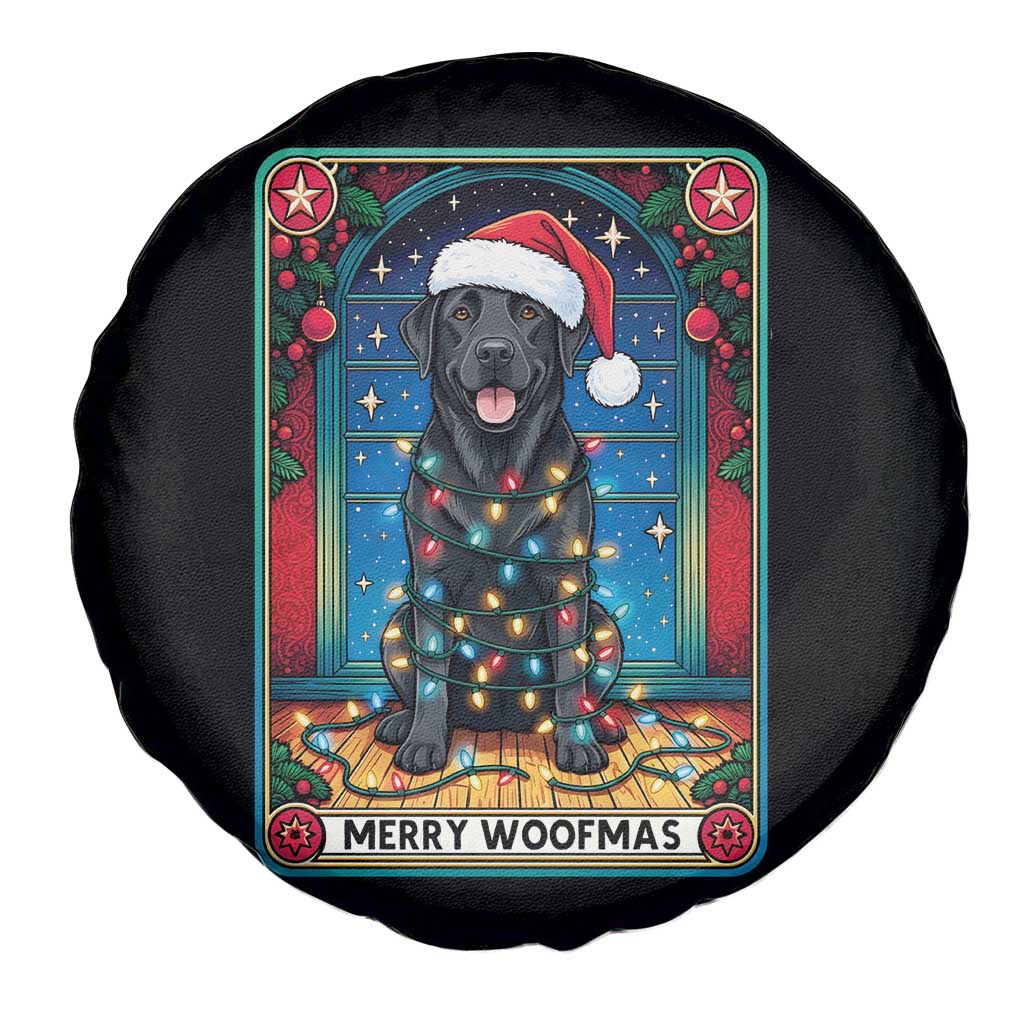 Merry Woofmas Spare Tire Cover Funny Tarot Card Labrador Retriever Christmas Gift - Wonder Print Shop