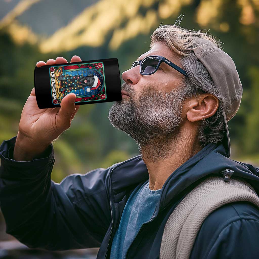 Merry Woofmas 4 in 1 Can Cooler Tumbler Funny Tarot Card Labrador Retriever Christmas Gift - Wonder Print Shop