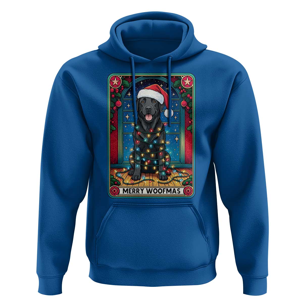 Merry Woofmas Hoodie Funny Tarot Card Labrador Retriever Christmas Gift - Wonder Print Shop
