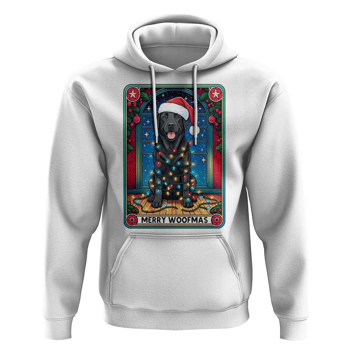 Merry Woofmas Hoodie Funny Tarot Card Labrador Retriever Christmas Gift - Wonder Print Shop