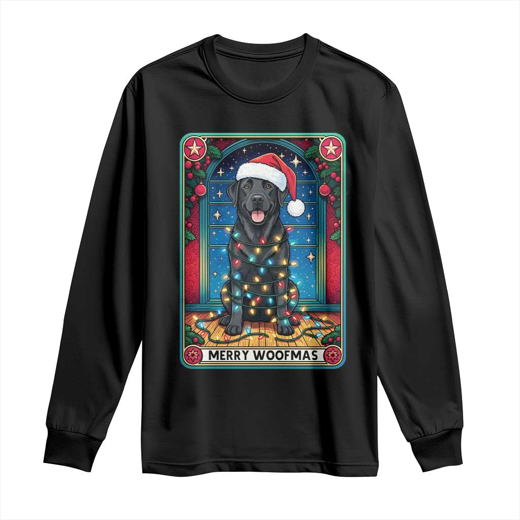 Merry Woofmas Long Sleeve Shirt Funny Tarot Card Labrador Retriever Christmas Gift - Wonder Print Shop