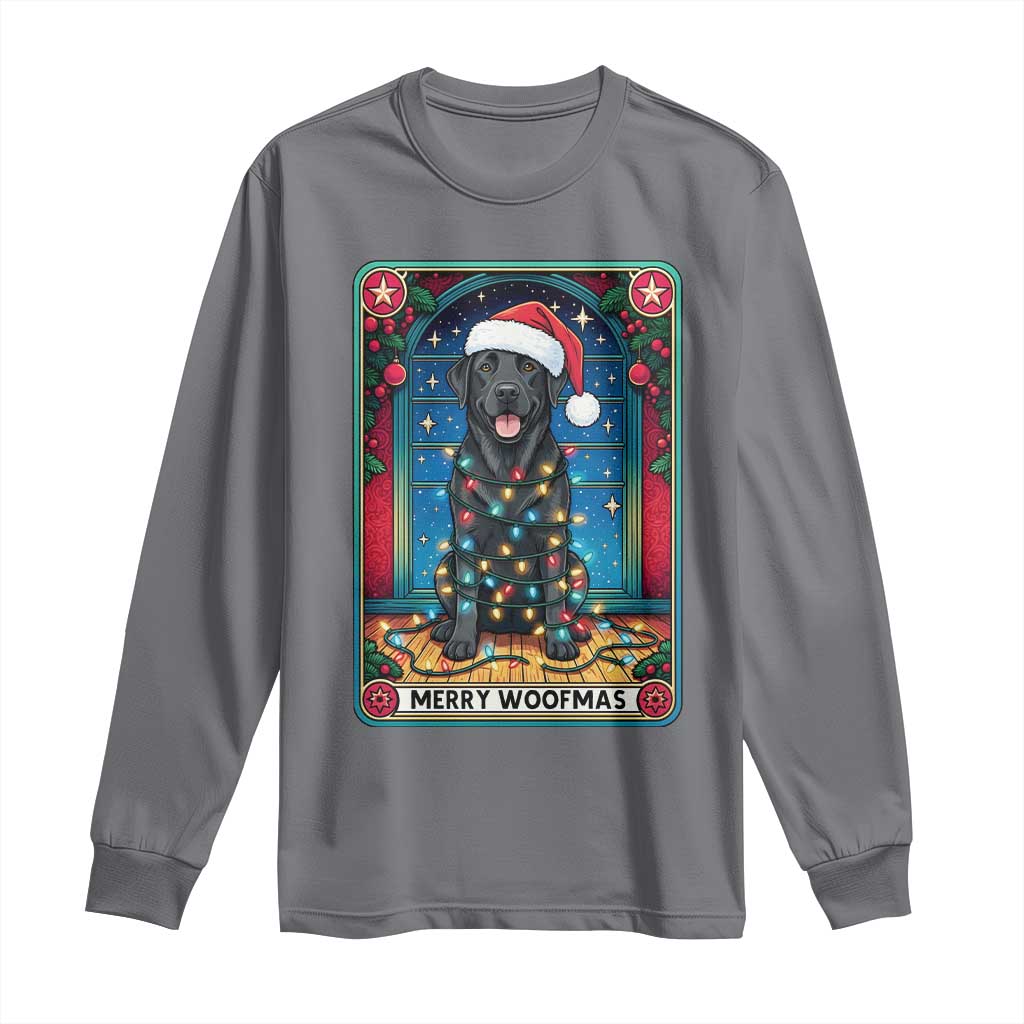 Merry Woofmas Long Sleeve Shirt Funny Tarot Card Labrador Retriever Christmas Gift - Wonder Print Shop