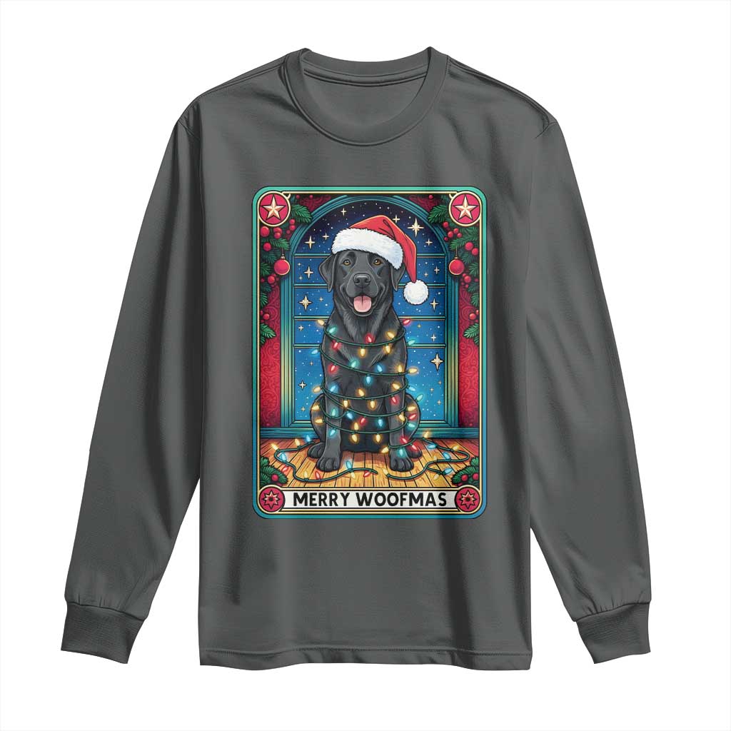 Merry Woofmas Long Sleeve Shirt Funny Tarot Card Labrador Retriever Christmas Gift - Wonder Print Shop