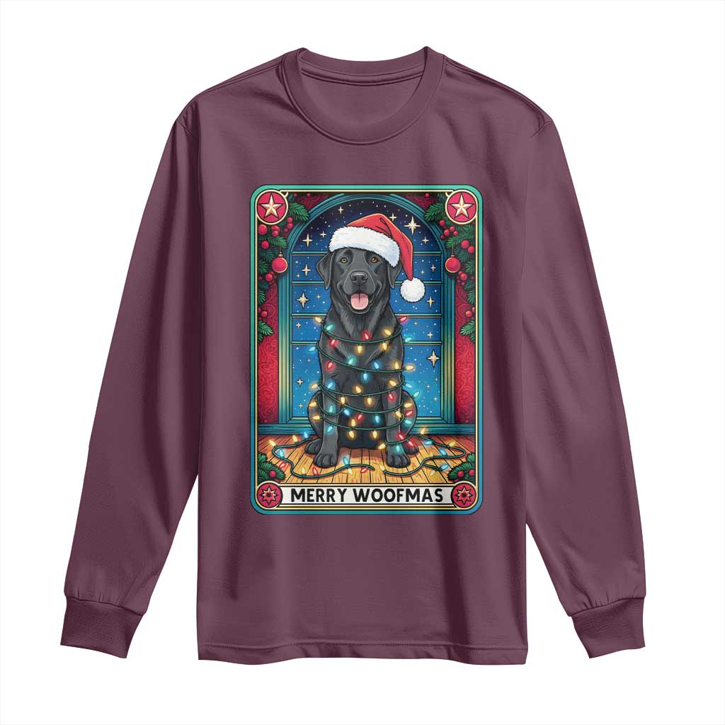 Merry Woofmas Long Sleeve Shirt Funny Tarot Card Labrador Retriever Christmas Gift - Wonder Print Shop