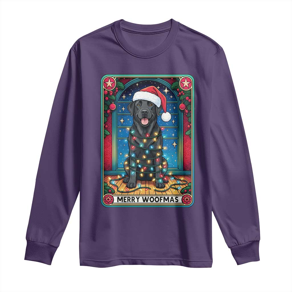Merry Woofmas Long Sleeve Shirt Funny Tarot Card Labrador Retriever Christmas Gift - Wonder Print Shop