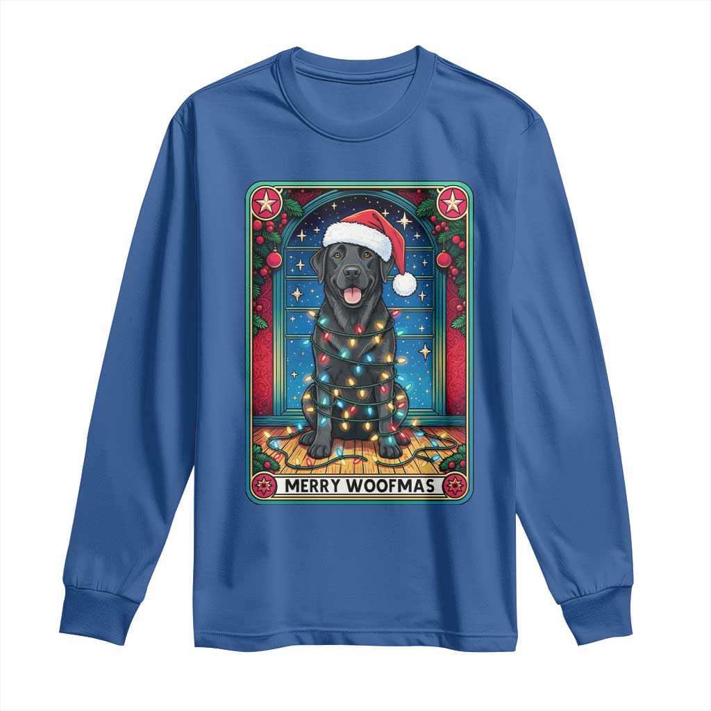 Merry Woofmas Long Sleeve Shirt Funny Tarot Card Labrador Retriever Christmas Gift - Wonder Print Shop