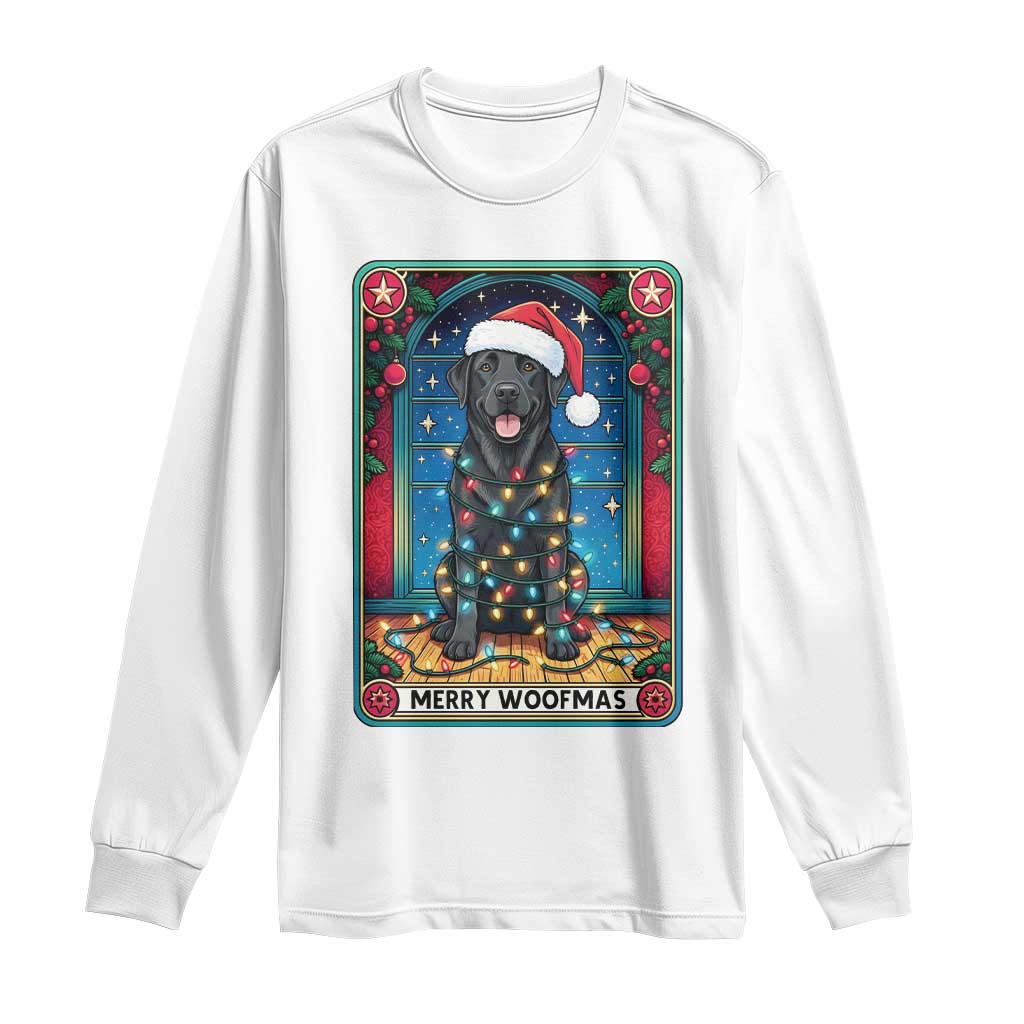 Merry Woofmas Long Sleeve Shirt Funny Tarot Card Labrador Retriever Christmas Gift - Wonder Print Shop