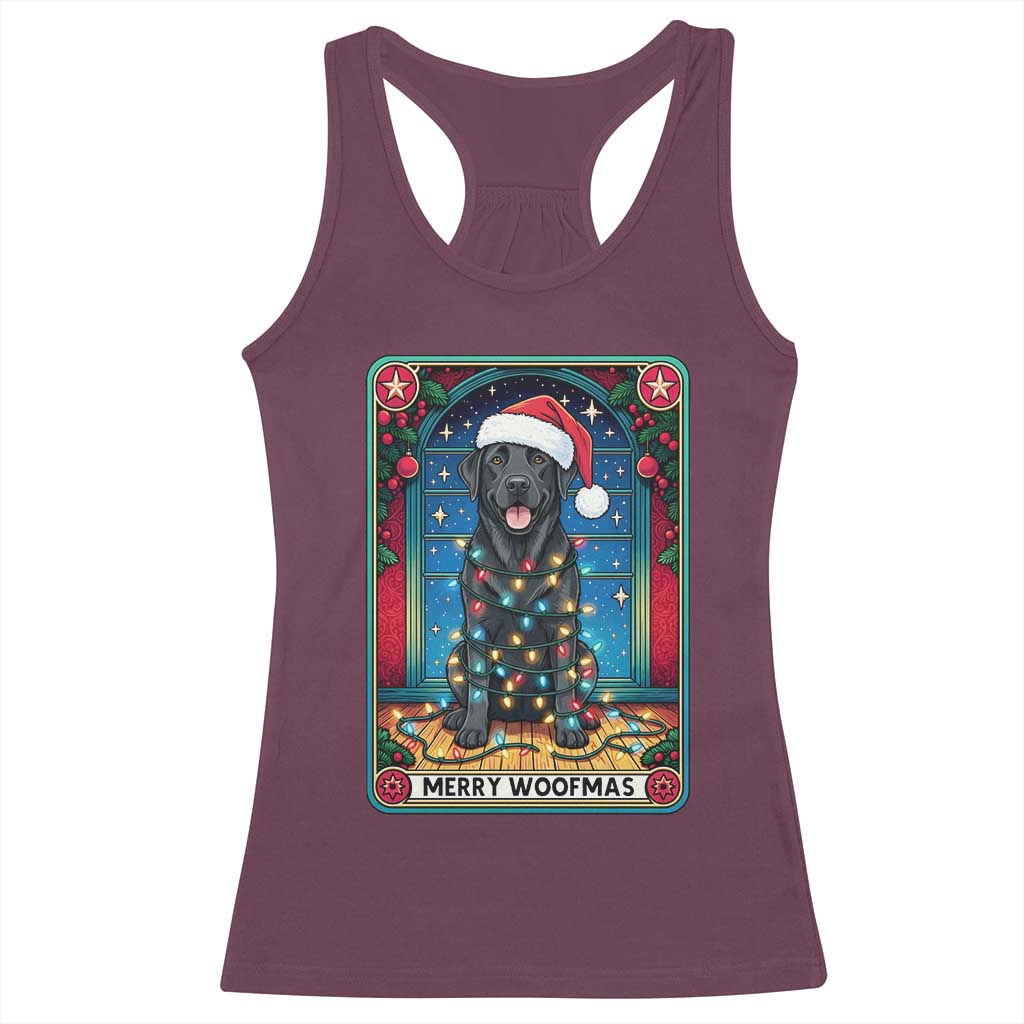 Merry Woofmas Racerback Tank Top Funny Tarot Card Labrador Retriever Christmas Gift - Wonder Print Shop