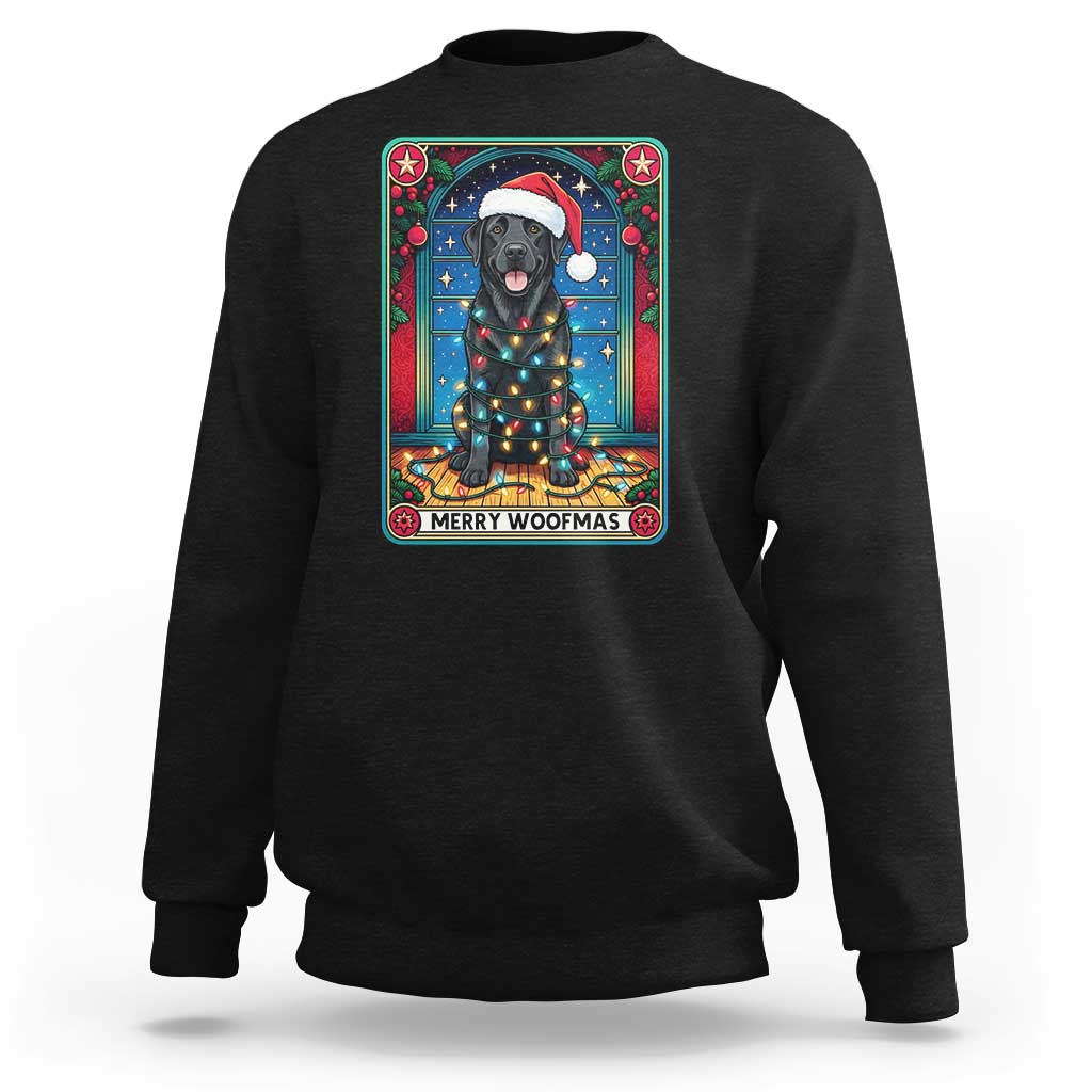 Merry Woofmas Sweatshirt Funny Tarot Card Labrador Retriever Christmas Gift - Wonder Print Shop