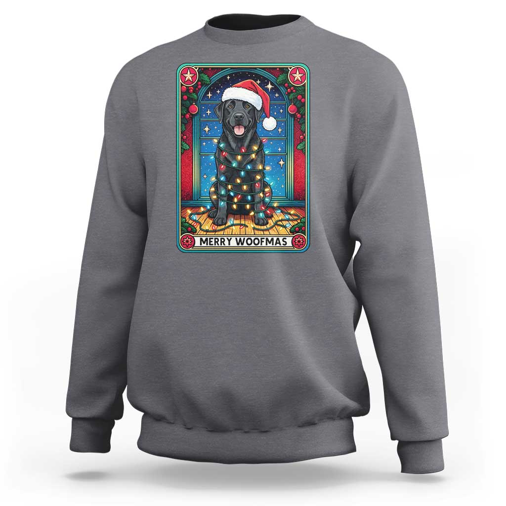 Merry Woofmas Sweatshirt Funny Tarot Card Labrador Retriever Christmas Gift - Wonder Print Shop