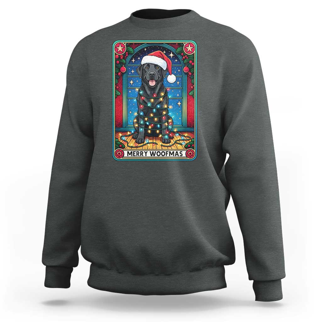 Merry Woofmas Sweatshirt Funny Tarot Card Labrador Retriever Christmas Gift - Wonder Print Shop