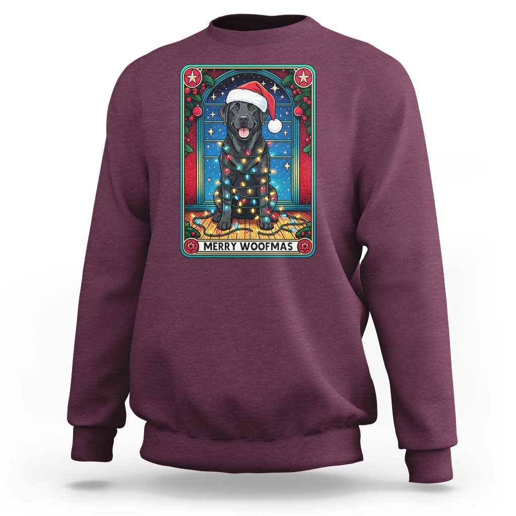 Merry Woofmas Sweatshirt Funny Tarot Card Labrador Retriever Christmas Gift - Wonder Print Shop
