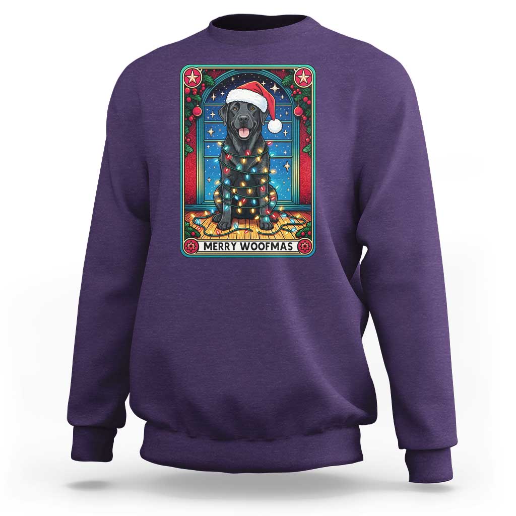 Merry Woofmas Sweatshirt Funny Tarot Card Labrador Retriever Christmas Gift - Wonder Print Shop