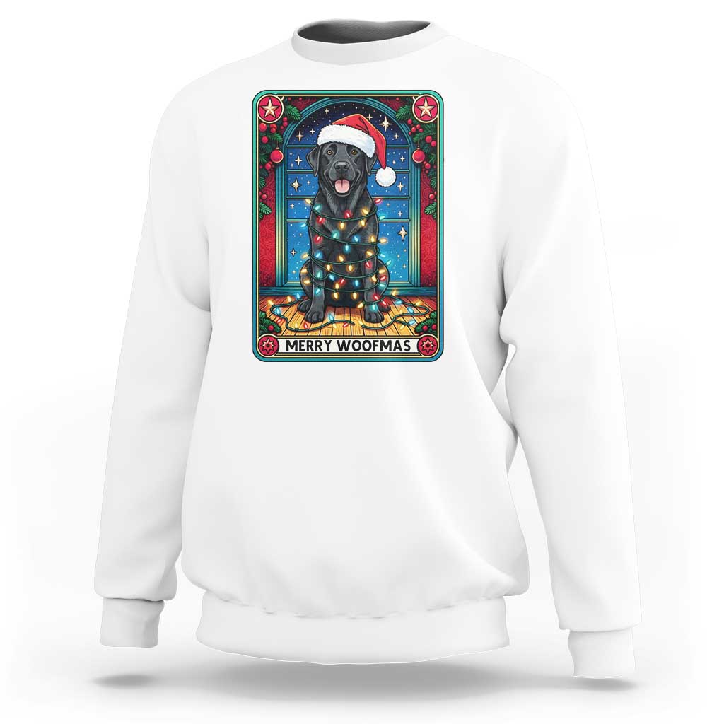 Merry Woofmas Sweatshirt Funny Tarot Card Labrador Retriever Christmas Gift - Wonder Print Shop