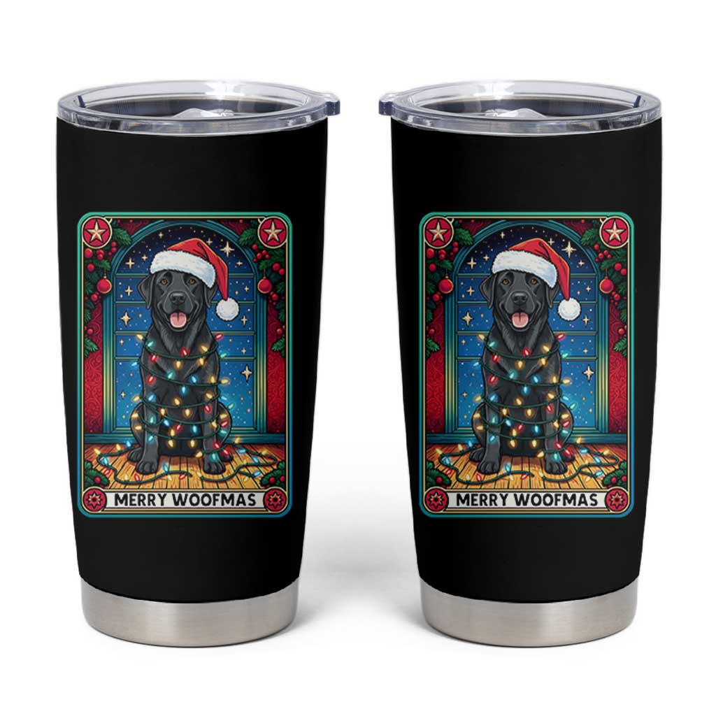 Merry Woofmas Tumbler Cup Funny Tarot Card Labrador Retriever Christmas Gift - Wonder Print Shop