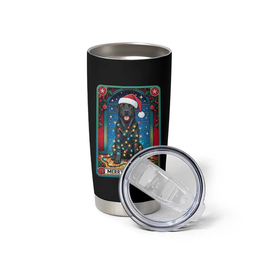 Merry Woofmas Tumbler Cup Funny Tarot Card Labrador Retriever Christmas Gift - Wonder Print Shop