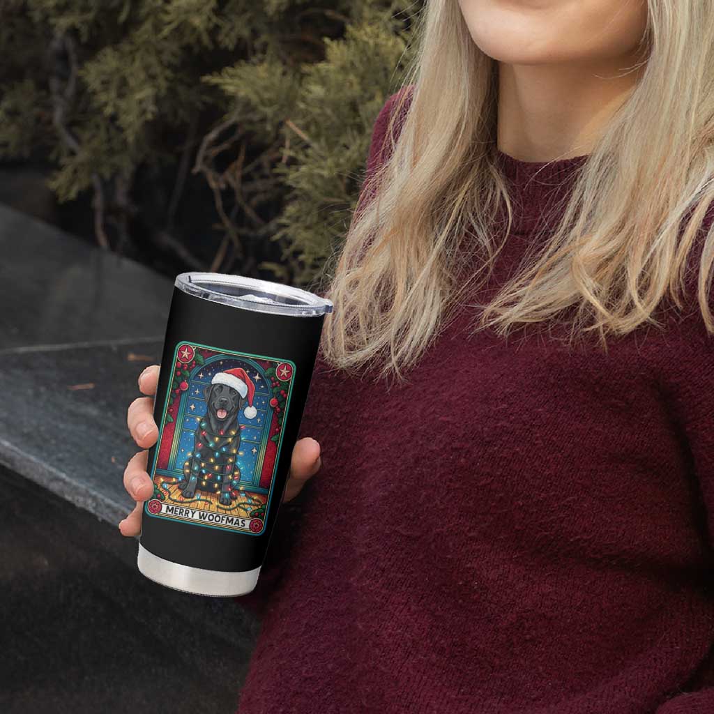Merry Woofmas Tumbler Cup Funny Tarot Card Labrador Retriever Christmas Gift - Wonder Print Shop