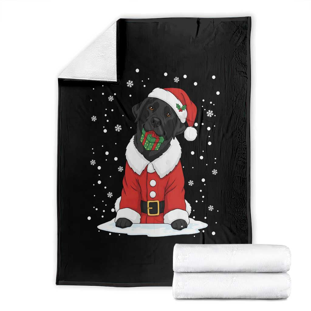 Black Labrador Santa Throw Blanket Funny Christmas Dog Lover Gift - Wonder Print Shop